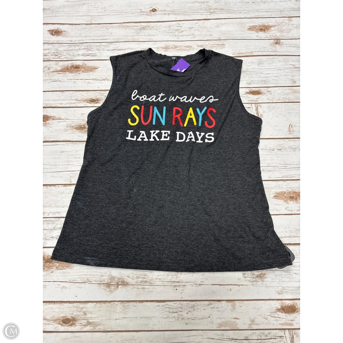 Top Sleeveless Basic By Cmf In Grey, Size: L