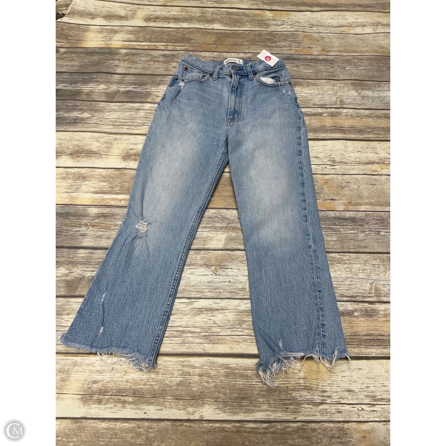 Jeans Cropped By Abercrombie And Fitch In Blue Denim, Size: 0