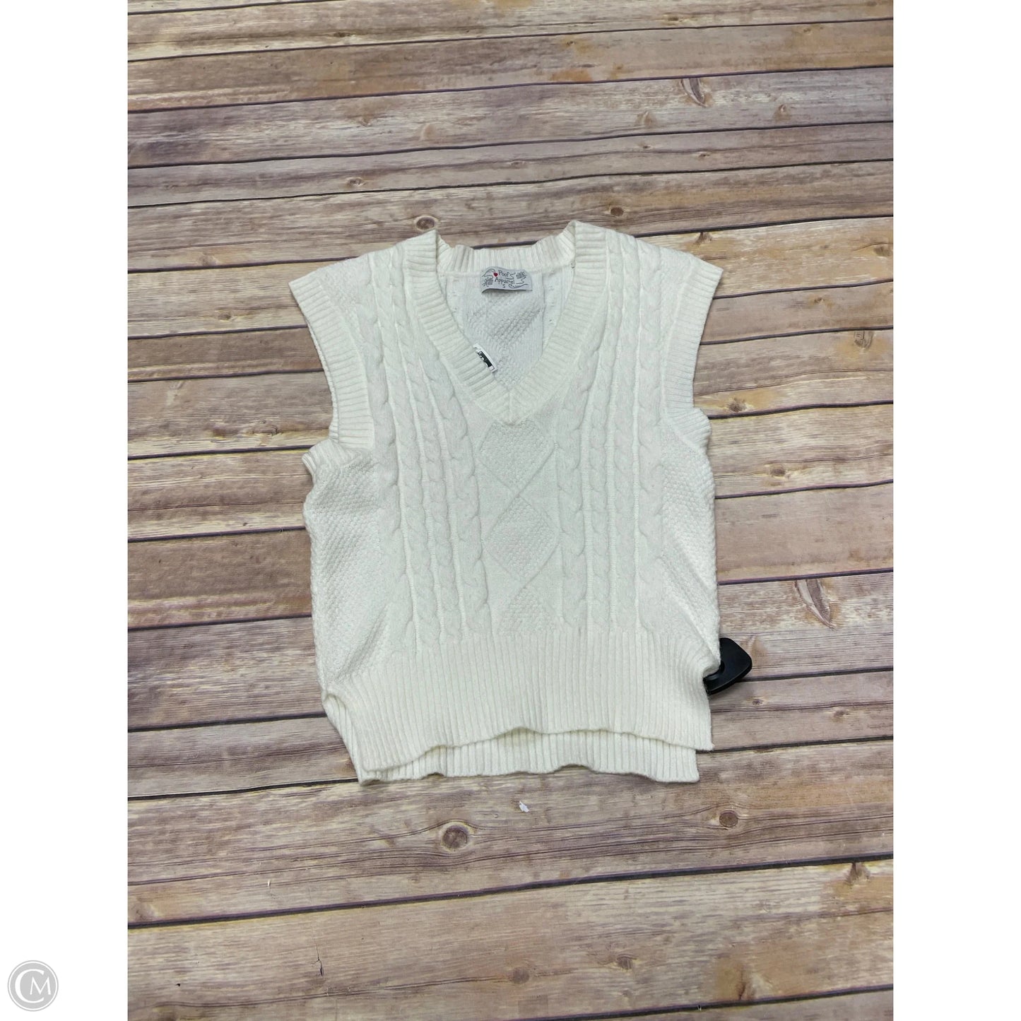 Vest Sweater By Poof In Cream, Size: S