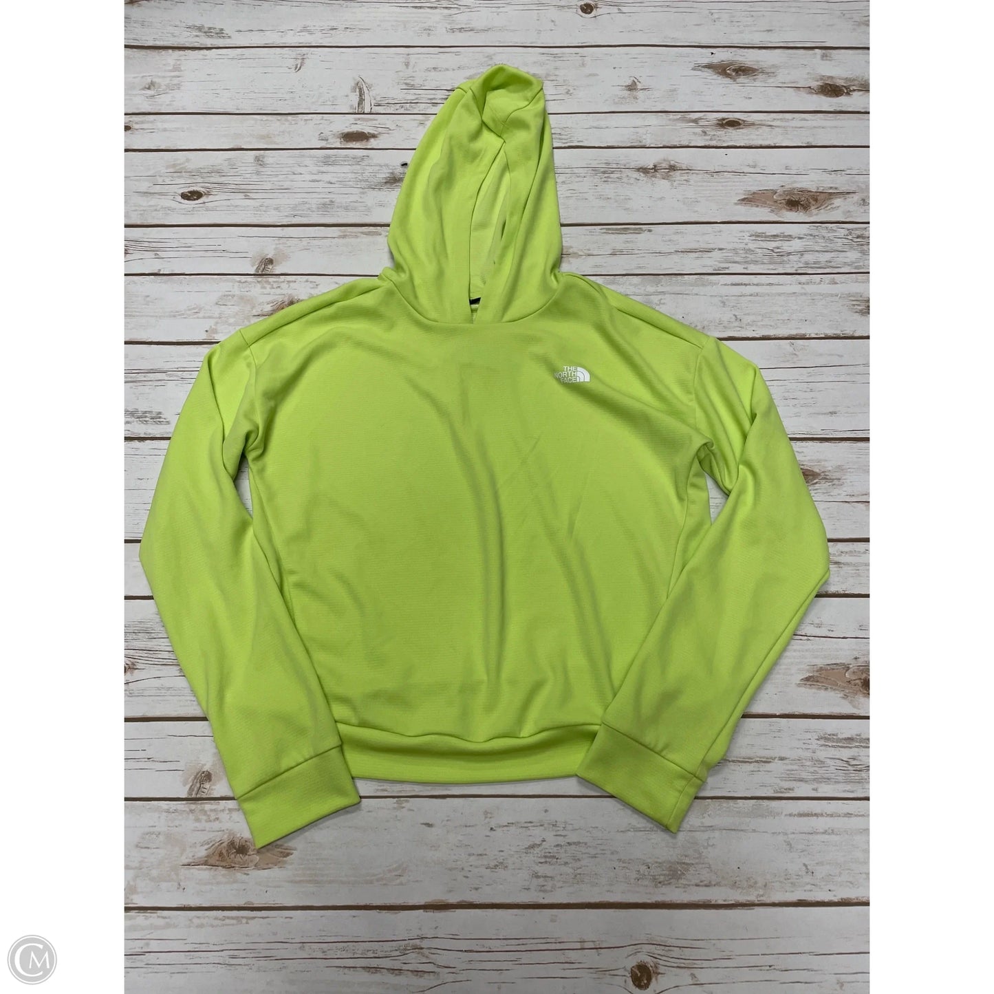 Athletic Top Long Sleeve Hoodie By The North Face In Green, Size: M