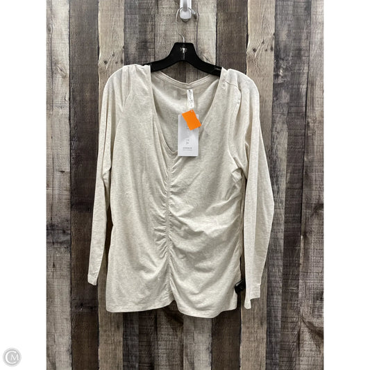 Athletic Top Long Sleeve Crewneck By Athleta In Beige, Size: Xl