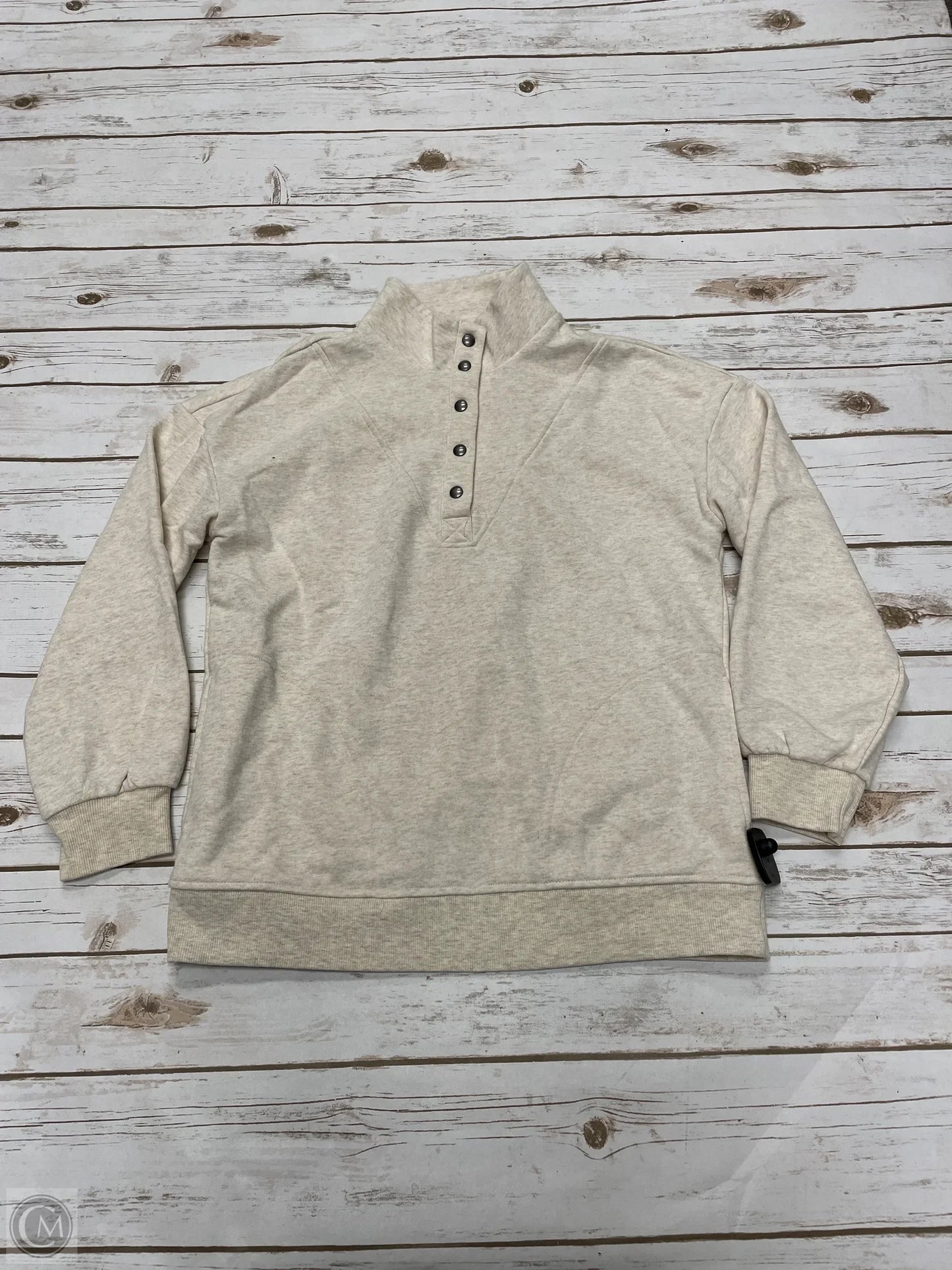 Sweatshirt Collar By Time And Tru In Cream, Size: M