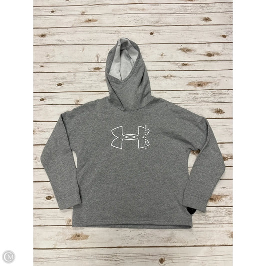Athletic Sweatshirt Hoodie By Under Armour In Grey, Size: M