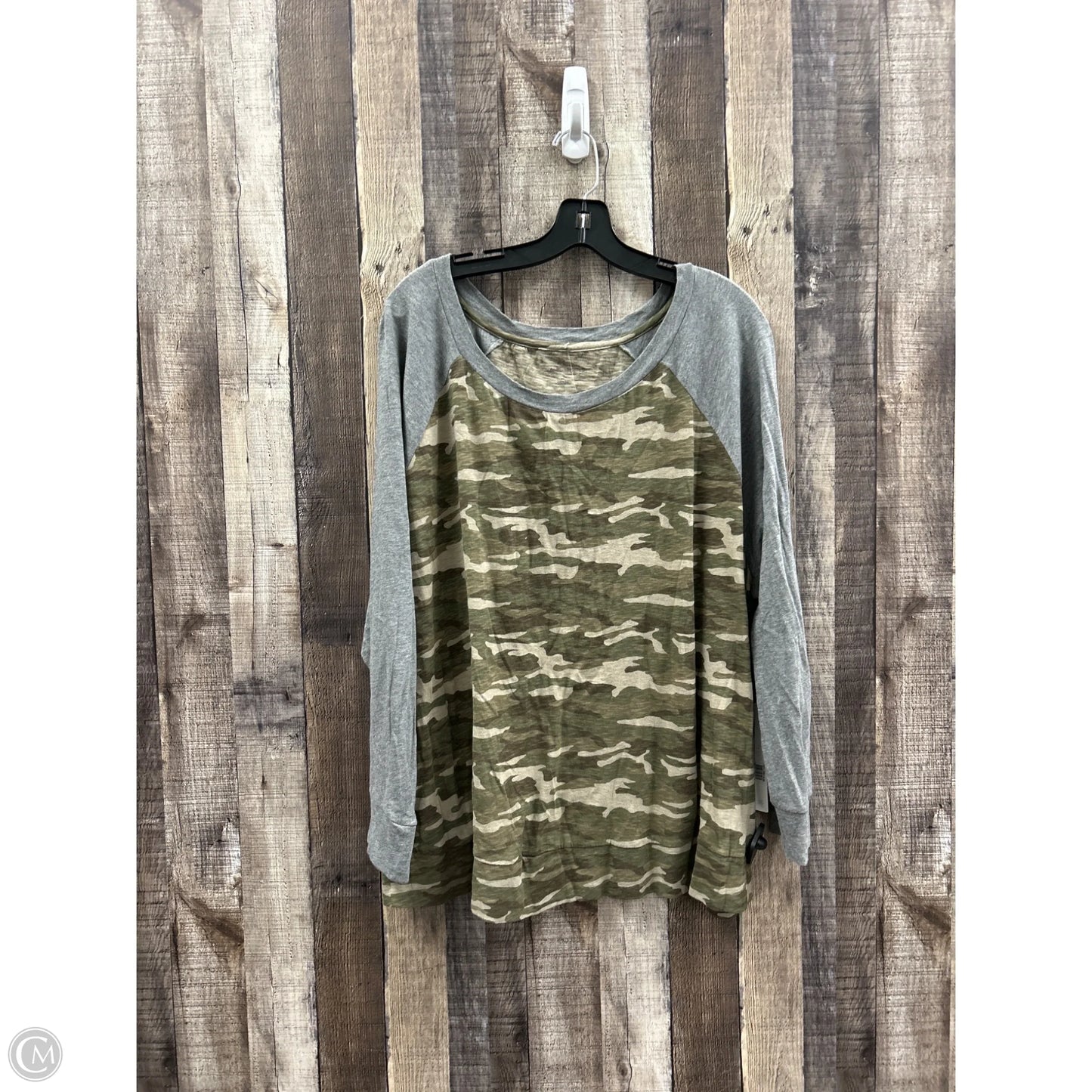 Top Long Sleeve By Caslon In Camouflage Print, Size: 2x