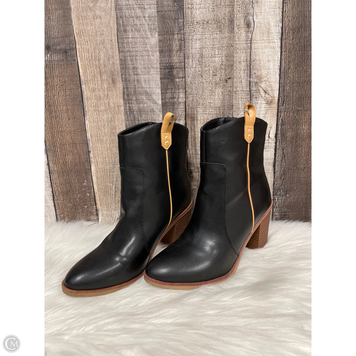 Boots Ankle Heels By Mia In Black, Size: 8
