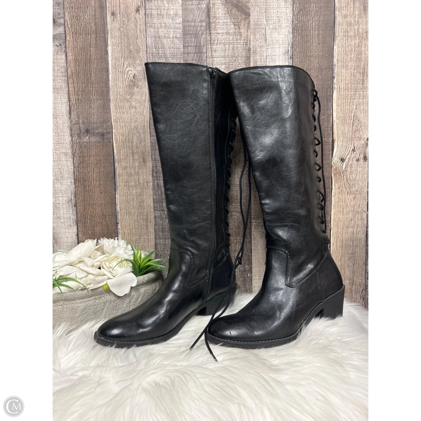 Boots Knee Heels By Sofft In Black, Size: 9.5