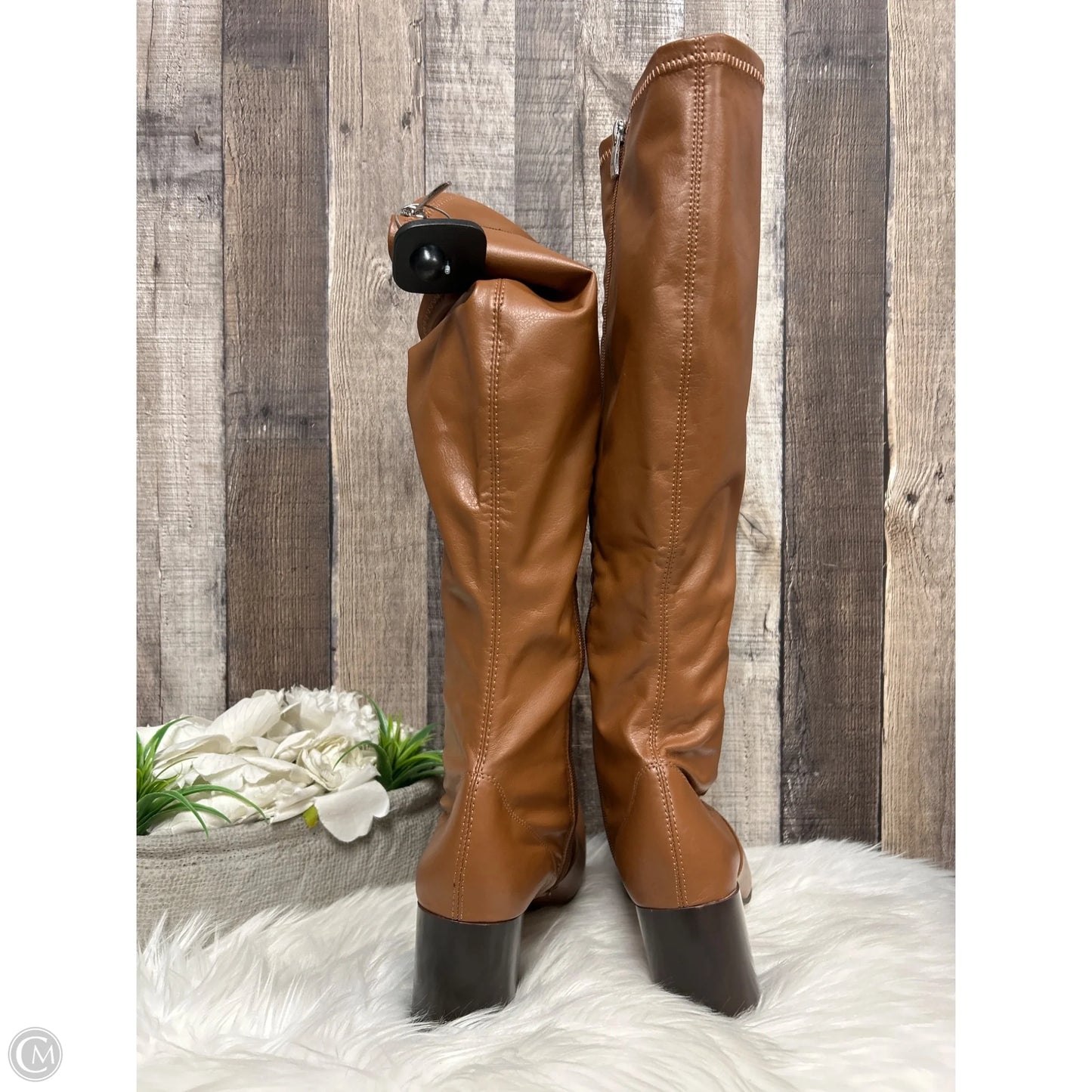 Boots Knee Heels By Franco Sarto In Brown, Size: 9