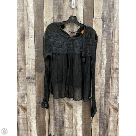 Top Long Sleeve By Free People In Black, Size: M