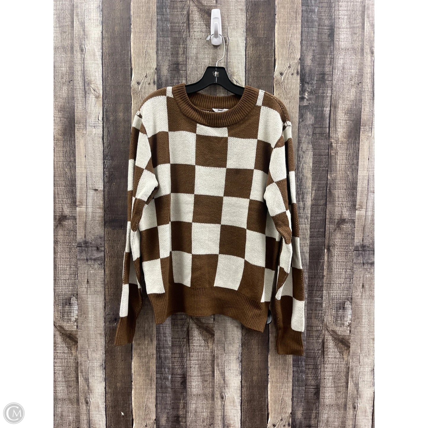 Sweater By Cme In Brown & Cream, Size: M