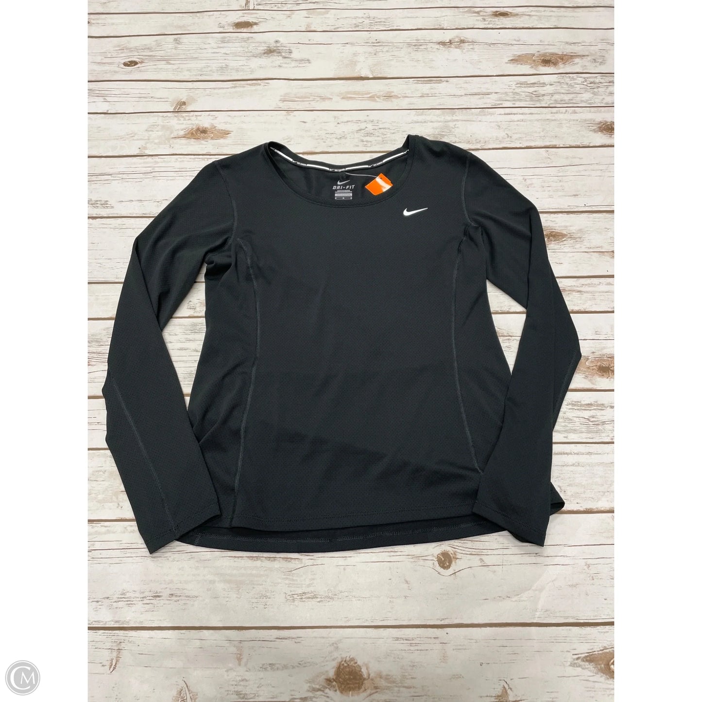 Athletic Top Long Sleeve Crewneck By Nike In Black, Size: M