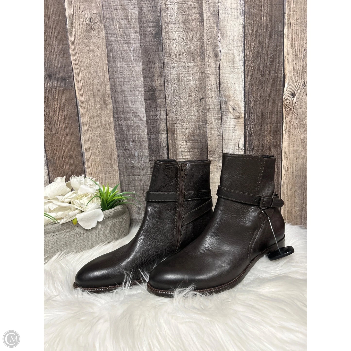 Boots Ankle Flats By Cme In Brown, Size: 7.5