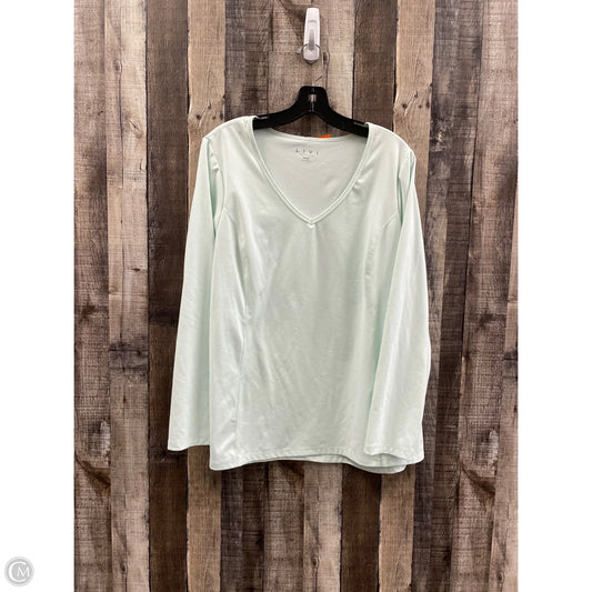 Athletic Top Long Sleeve Crewneck By Livi Active In Green, Size: 2x