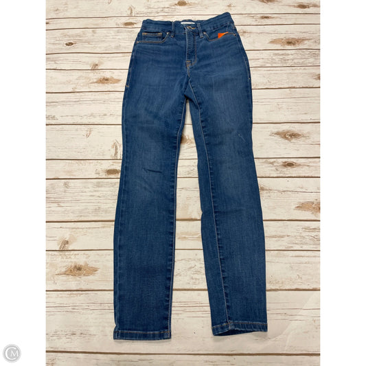 Jeans Skinny By Good American In Blue Denim, Size: 0