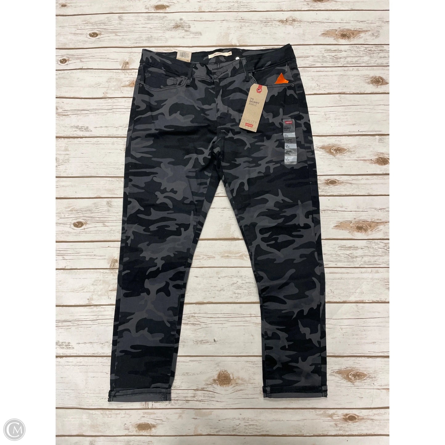 Jeans Skinny By Levis In Camouflage Print, Size: 14