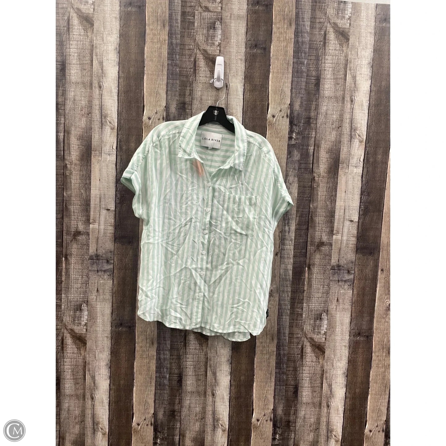 Top Short Sleeve By Lola In Striped Pattern, Size: L