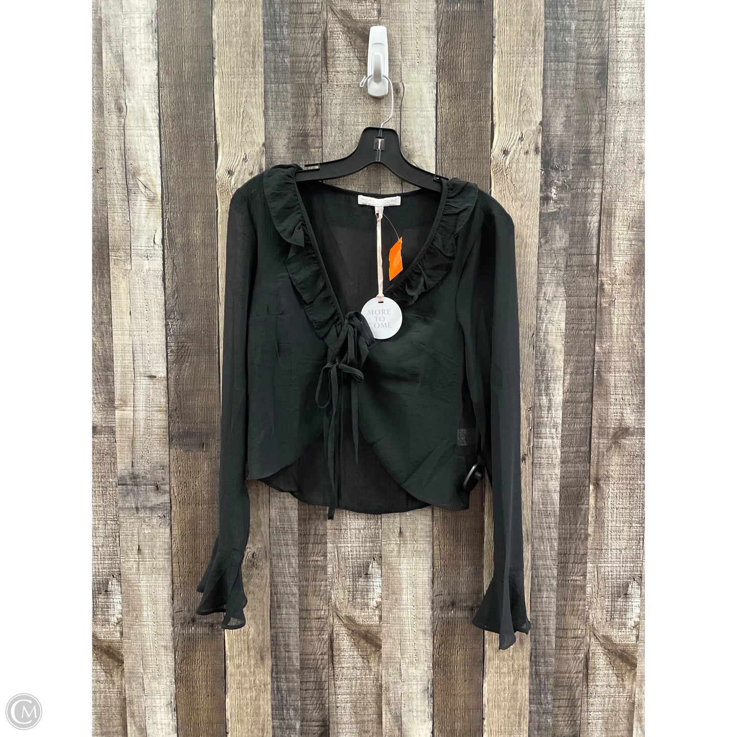 Top Long Sleeve By Cme In Black, Size: M