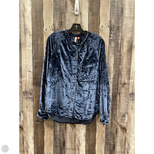 Top Long Sleeve By Pilcro In Navy, Size: S