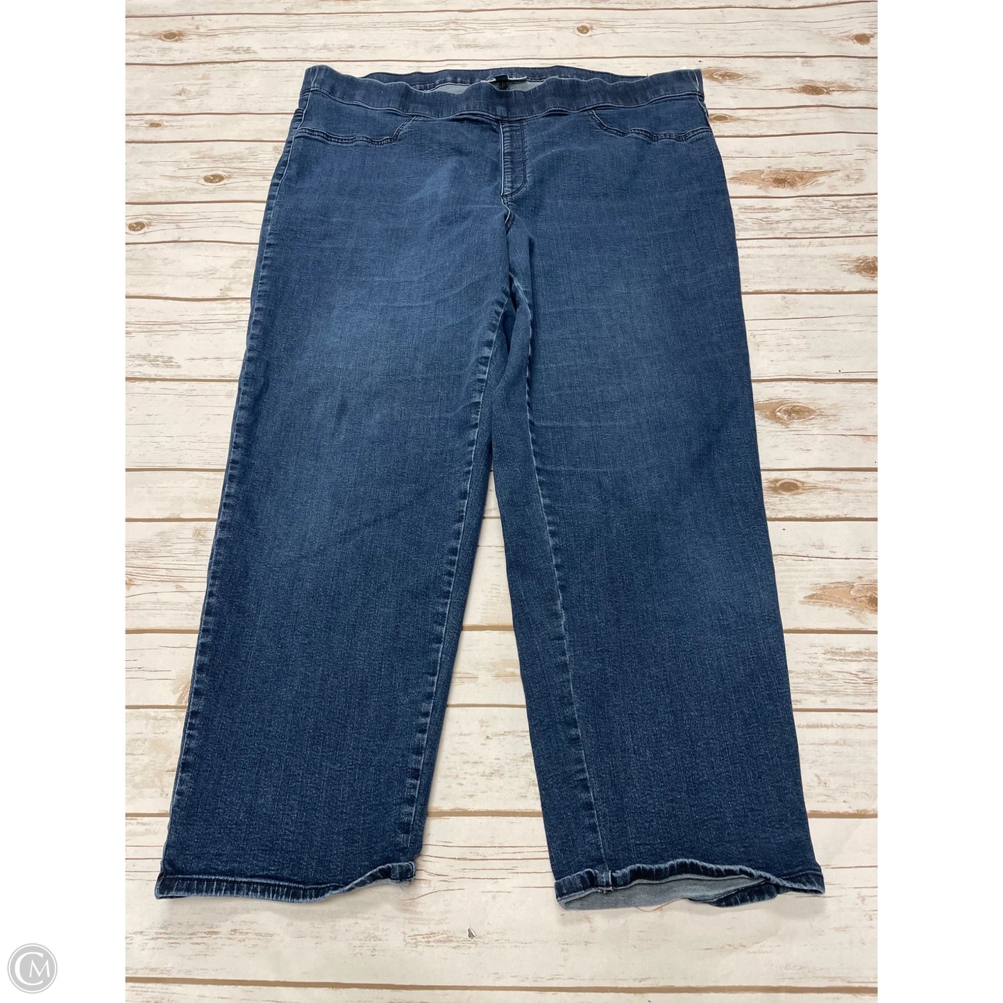 Jeans Straight By Karen Scott In Blue Denim, Size: 3x
