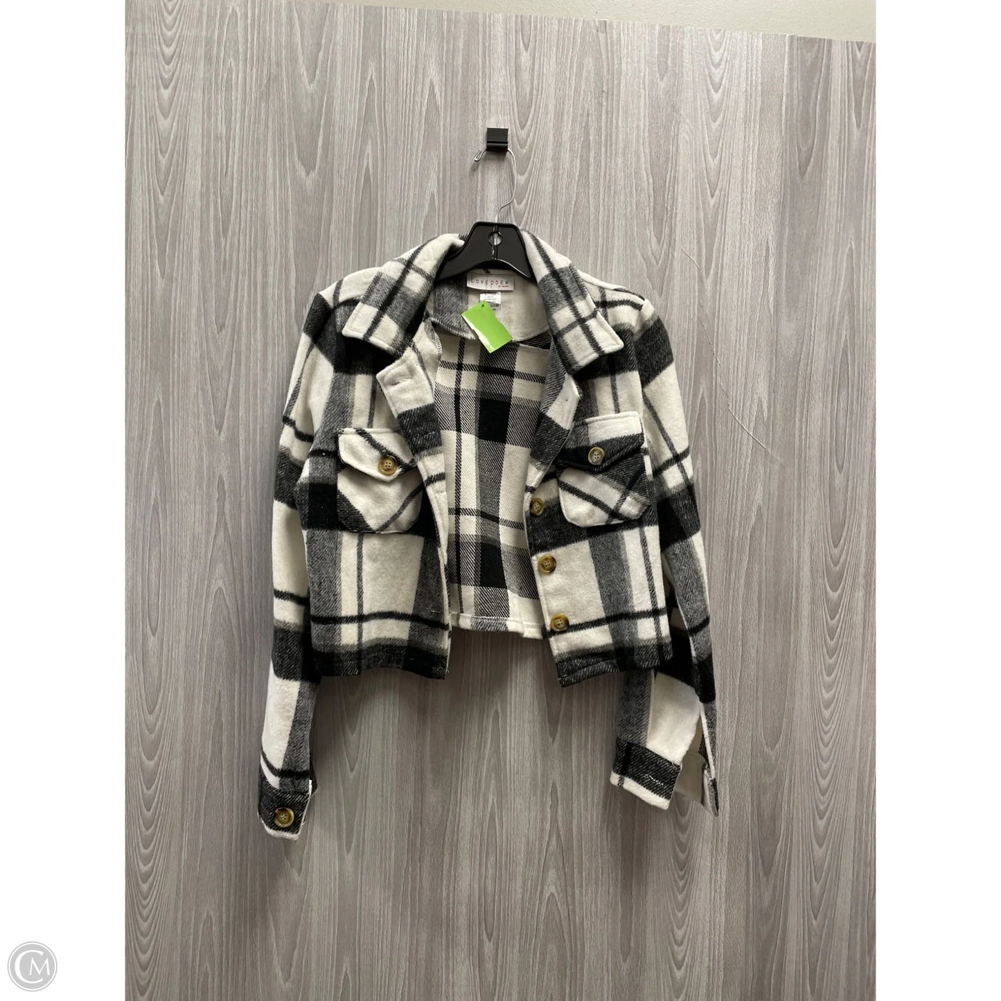 Jacket Shirt By Cme In Plaid Pattern, Size: M