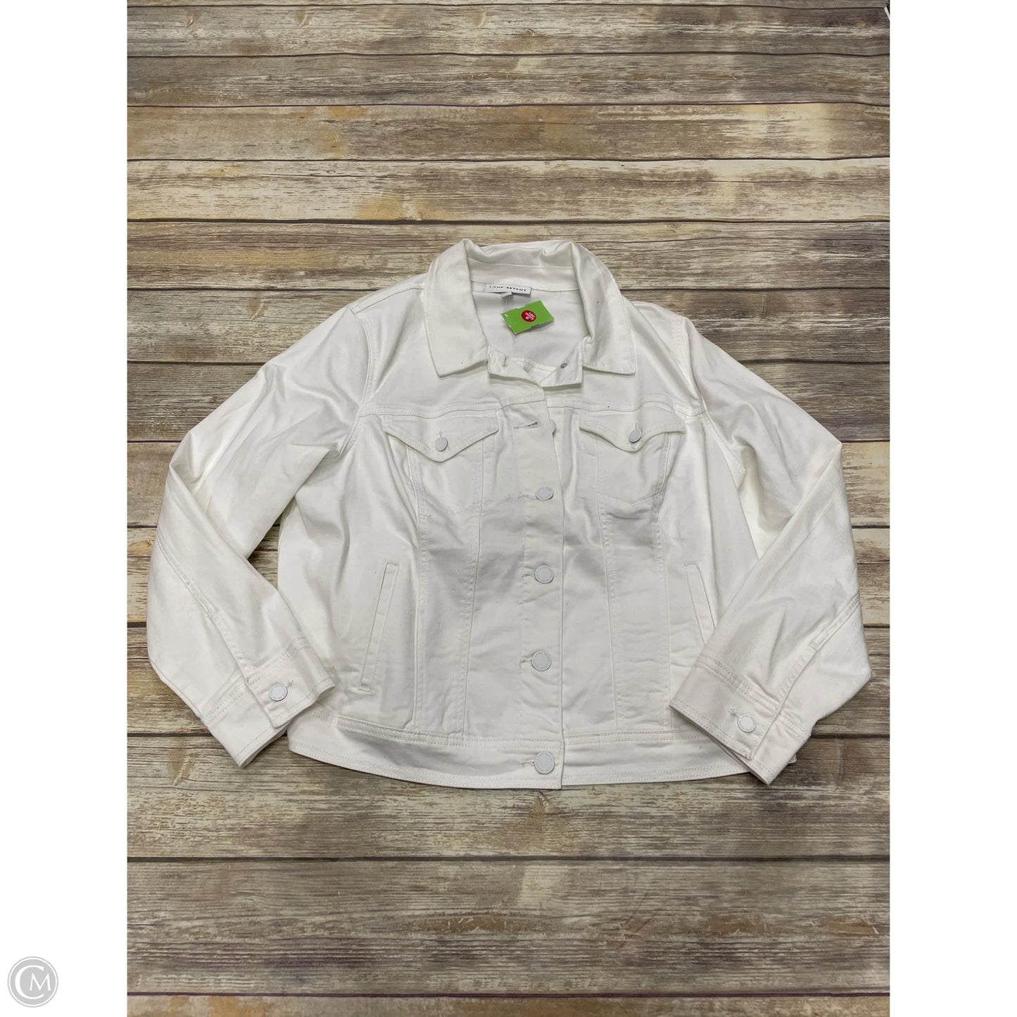 Jacket Denim By Lane Bryant In White Denim, Size: 1x