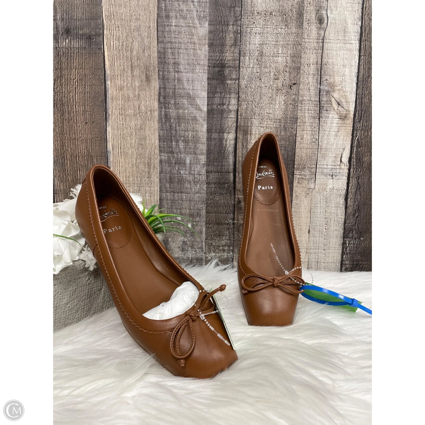Shoes Luxury Designer By Christian Louboutin In Brown, Size: 7.5