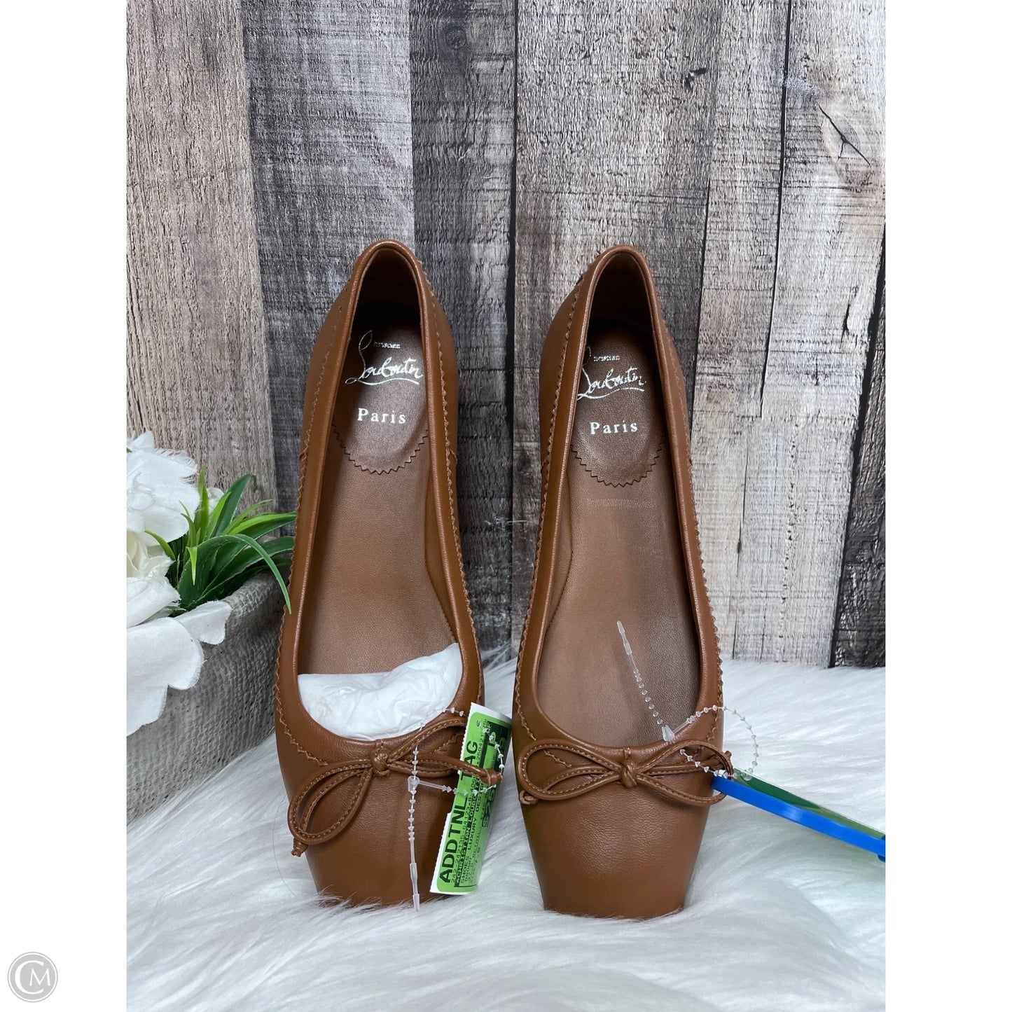 Shoes Luxury Designer By Christian Louboutin In Brown, Size: 7.5