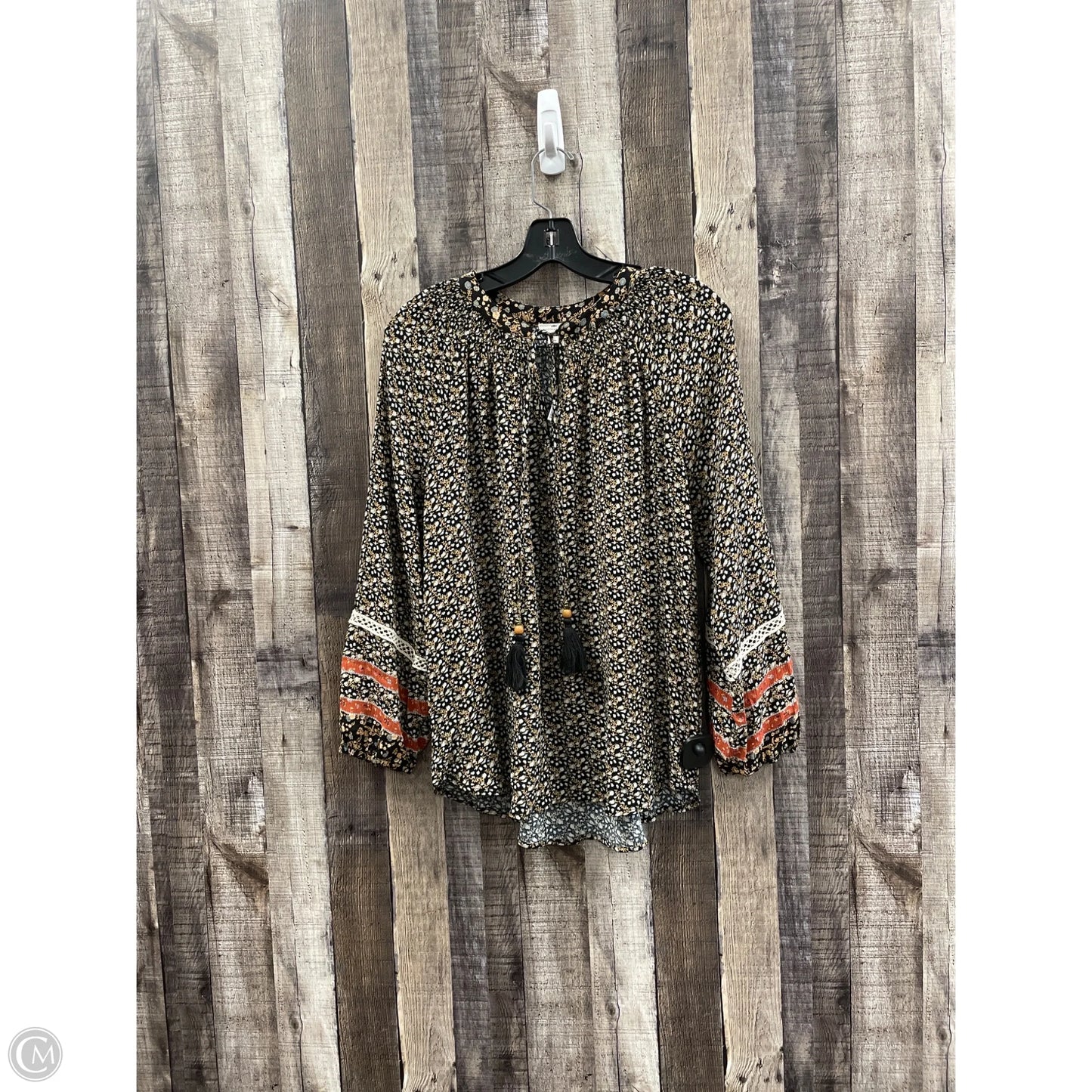 Top Long Sleeve By Cme In Multi-colored, Size: M