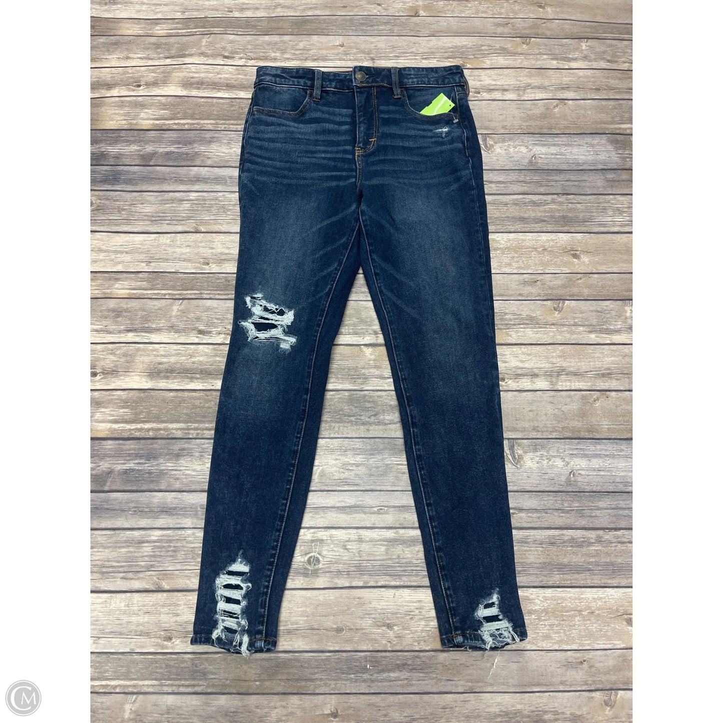 Jeans Skinny By American Eagle In Blue Denim, Size: 8