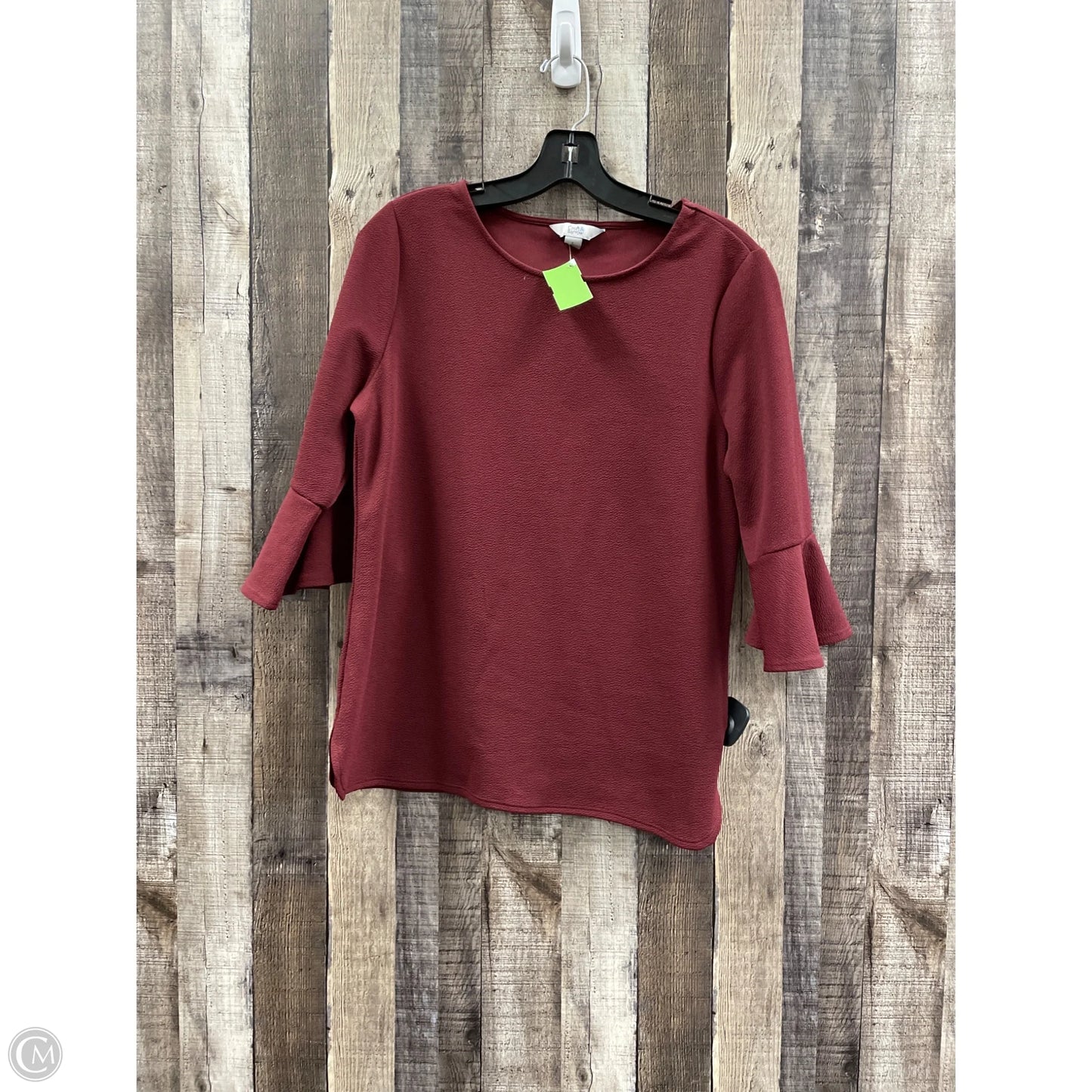 Top 3/4 Sleeve By Croft And Barrow In Maroon, Size: S