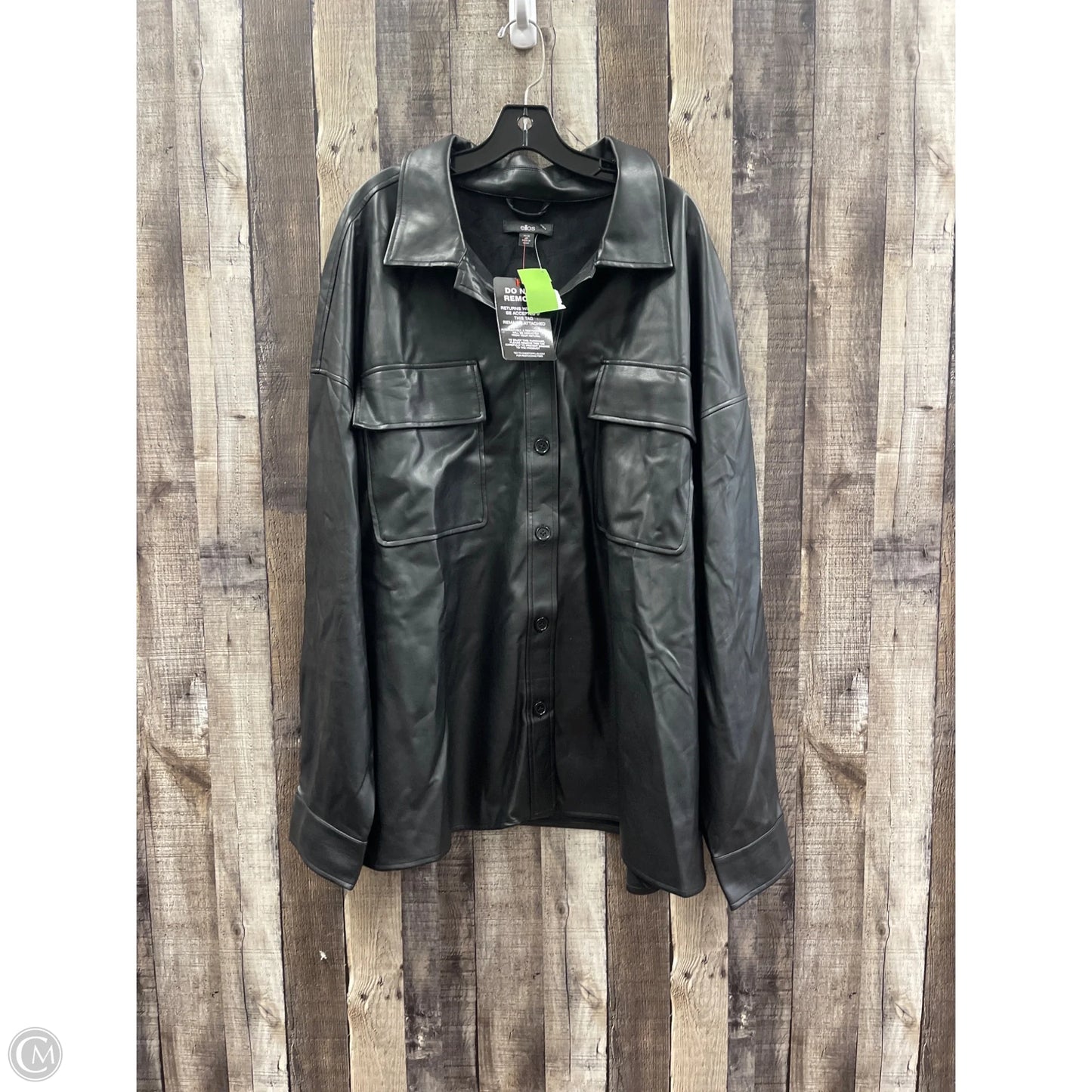 Jacket Shirt By Ellos In Black, Size: 2x