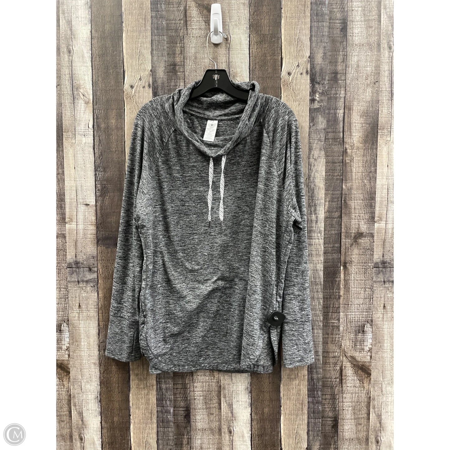 Athletic Top Long Sleeve Collar By Members Mark In Grey, Size: Xl