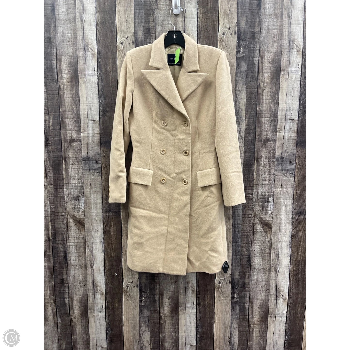 Coat Trench Coat By Ron Leal In Beige, Size: S