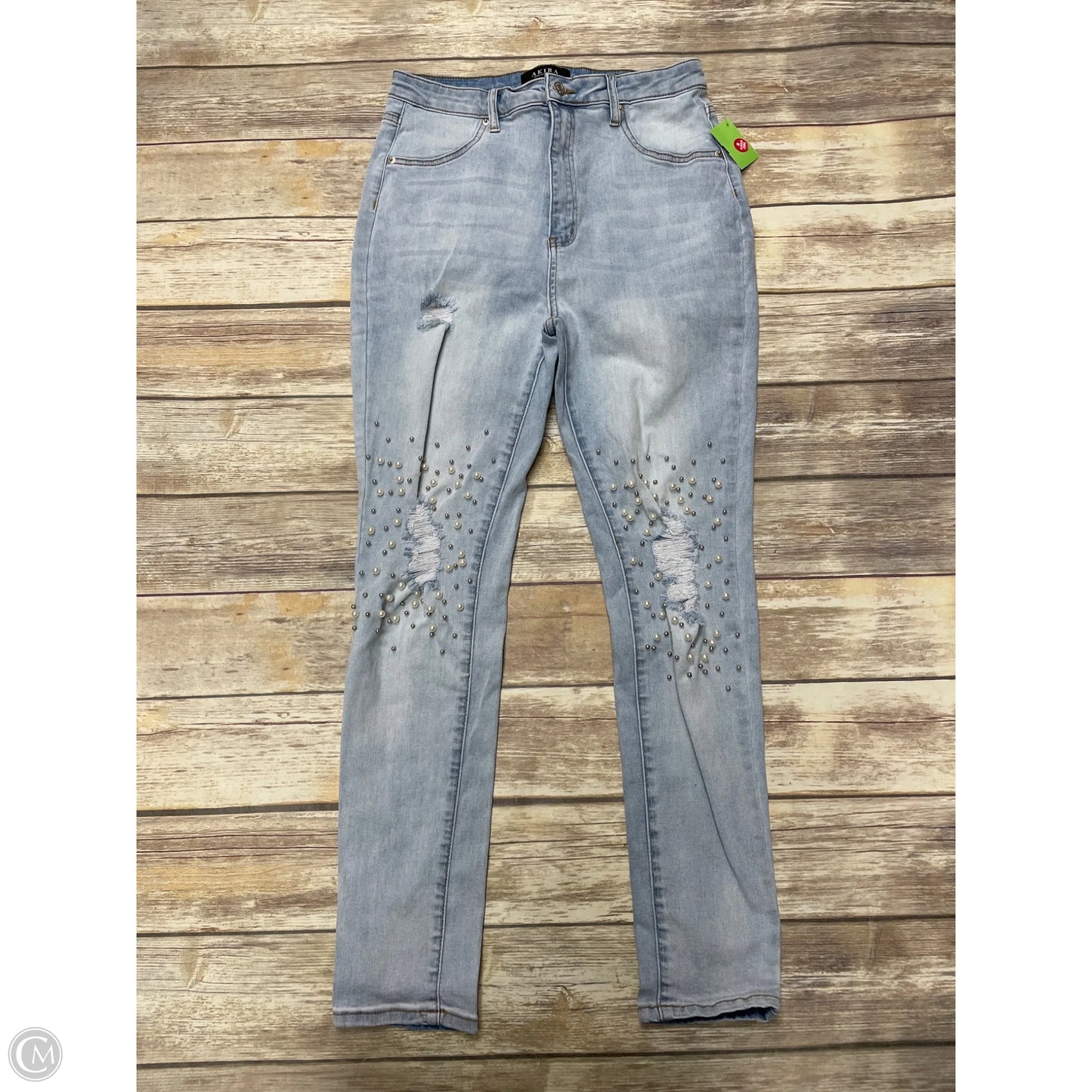 Jeans Skinny By Akira In Blue Denim, Size: 16