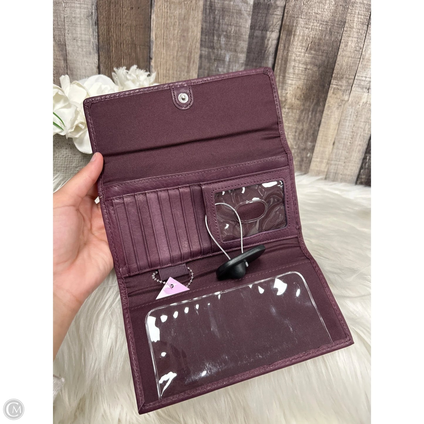 Wallet Leather By Fossil, Size: Medium