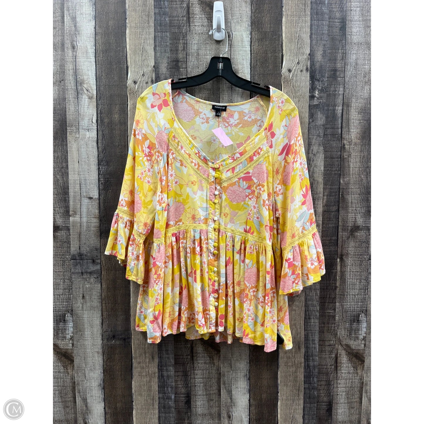 Top 3/4 Sleeve By Torrid In Copper, Size: Xl