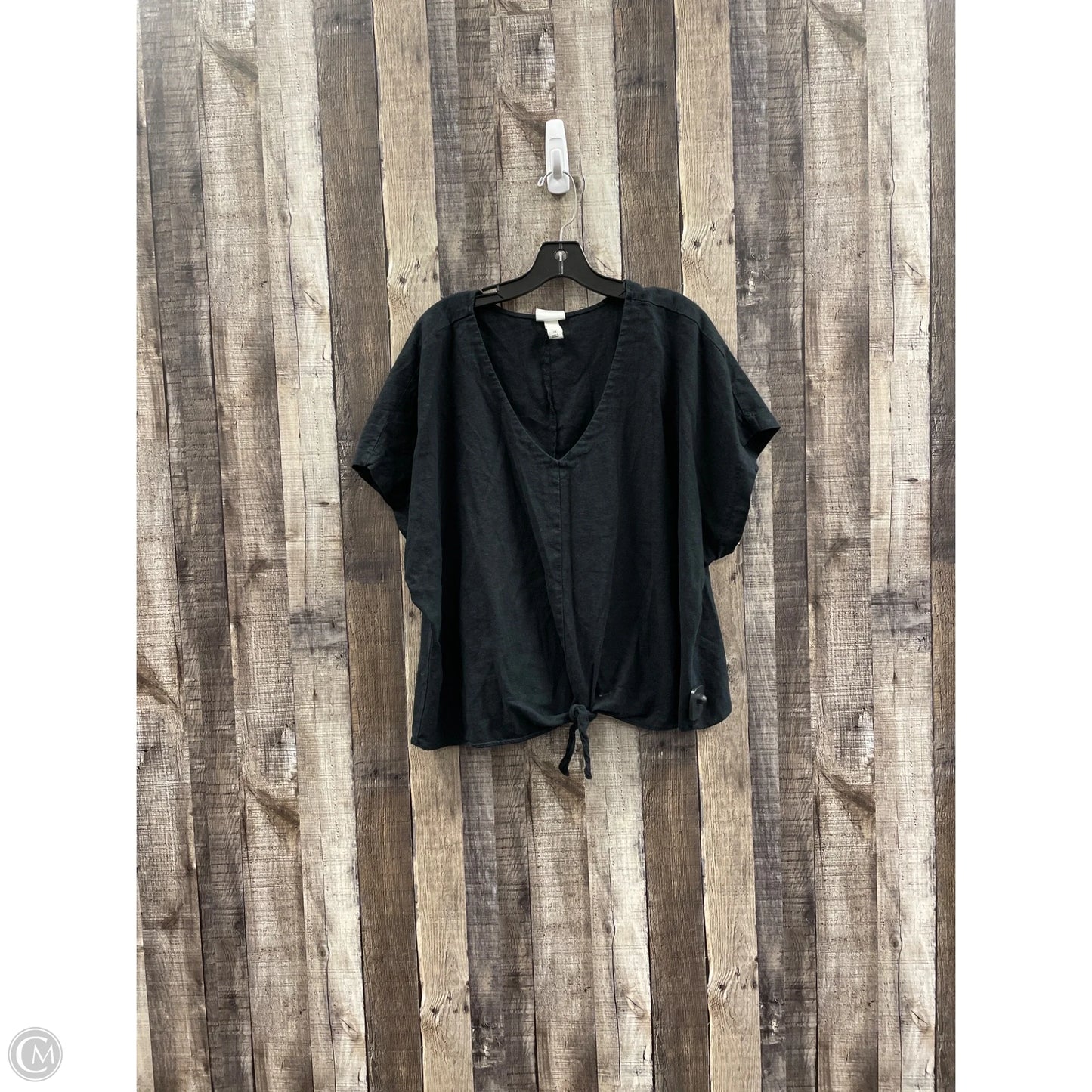 Top Short Sleeve By Ava & Viv In Black, Size: 2x