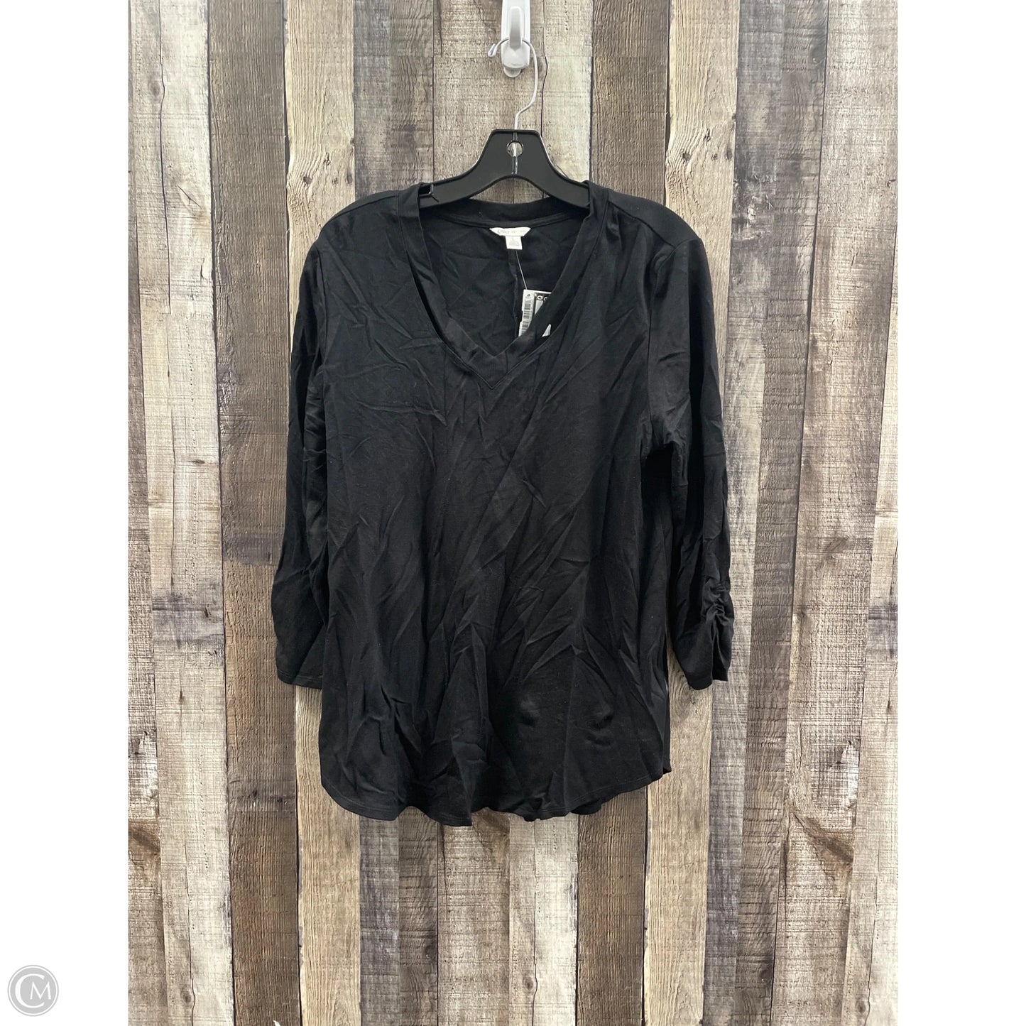 Top Long Sleeve By Cato In Black, Size: L