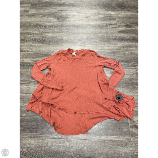 Athletic Top Long Sleeve Collar By Lululemon In Orange, Size: S
