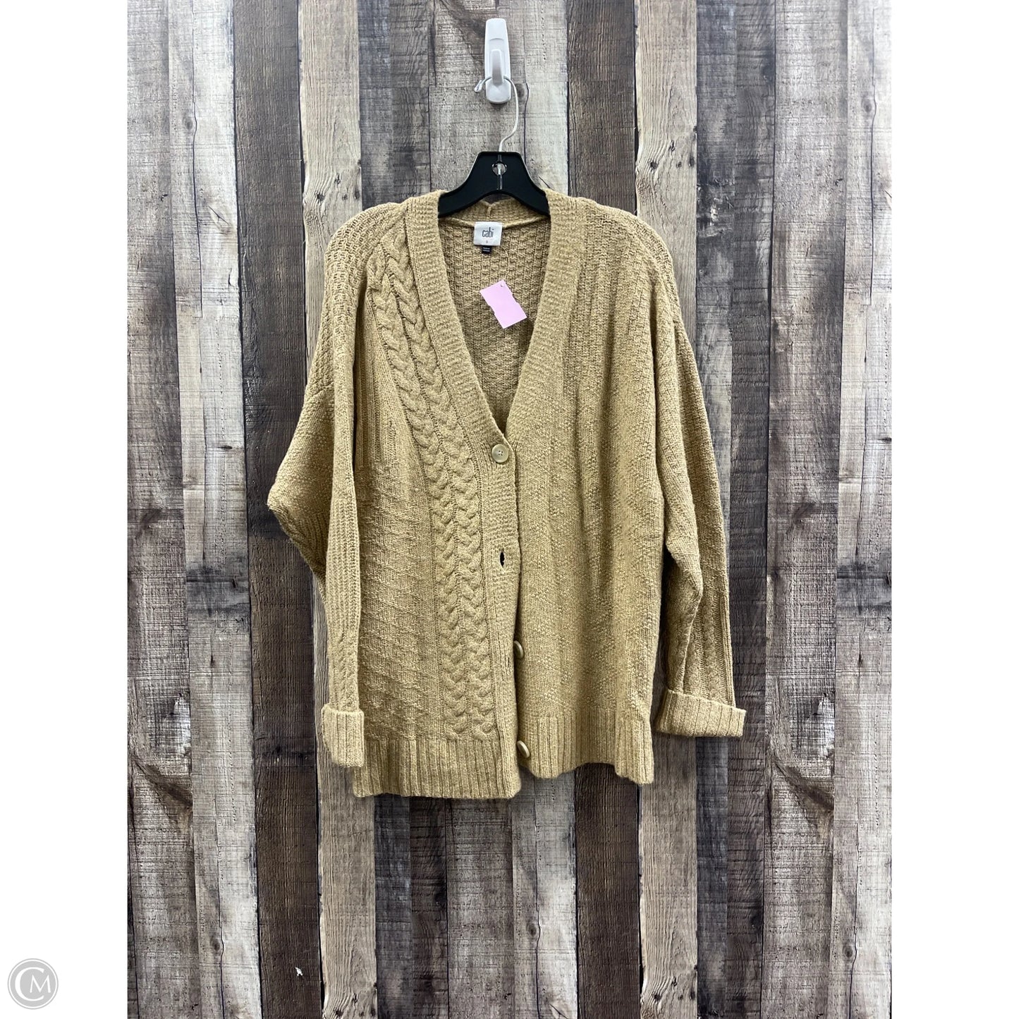 Sweater Cardigan By Cabi In Tan, Size: S