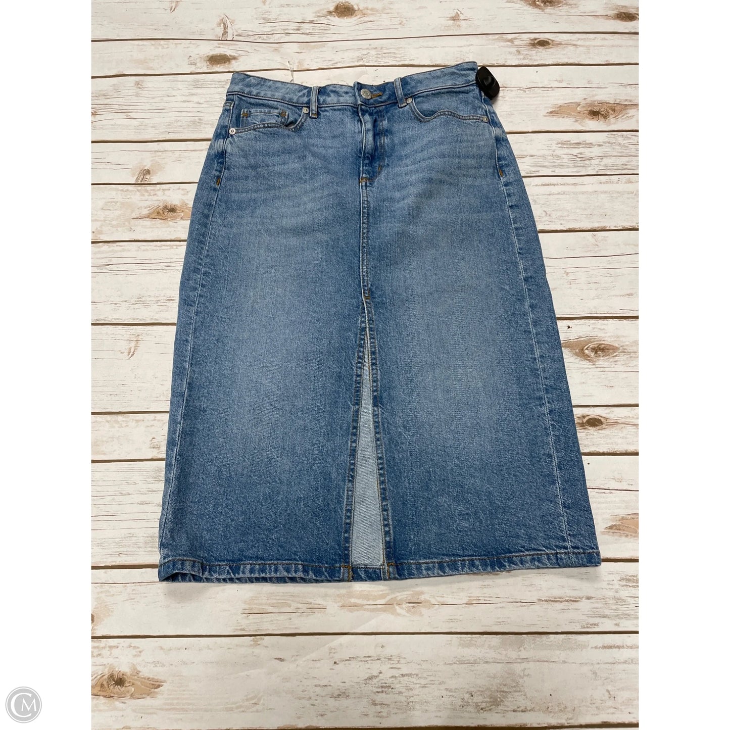 Skirt Midi By Loft In Blue Denim, Size: Xs