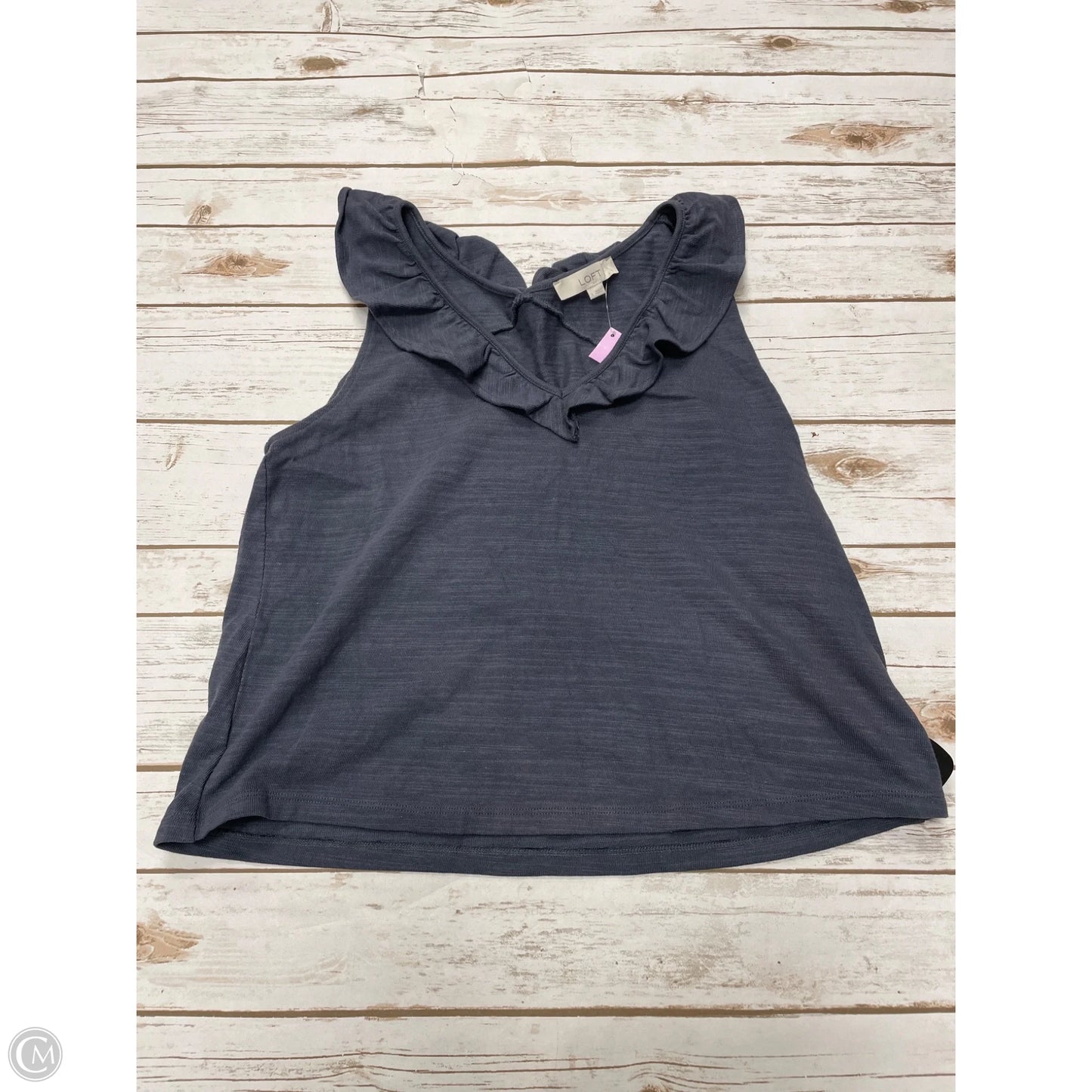 Top Sleeveless By Loft In Grey, Size: L