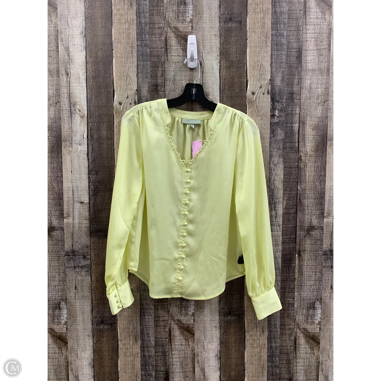 Top Long Sleeve By Cme In Yellow, Size: Xs