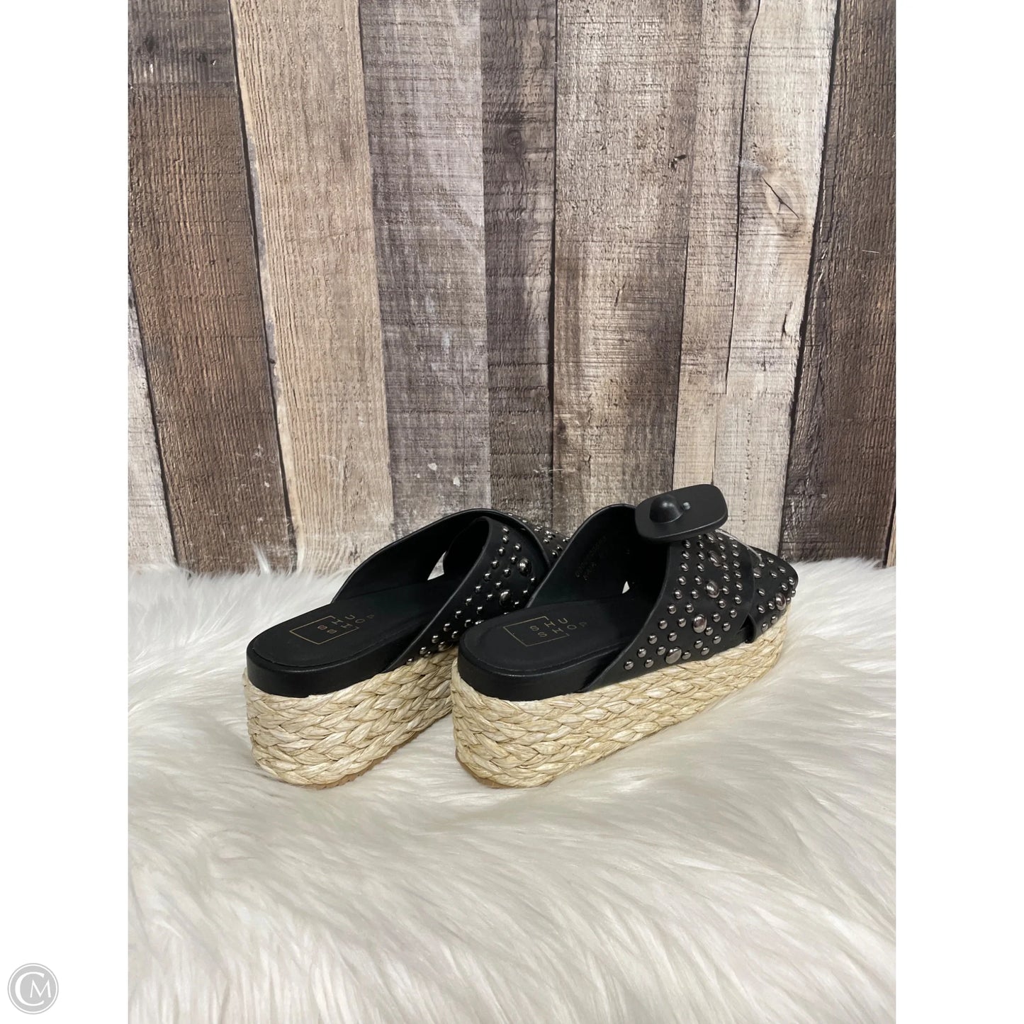 Sandals Heels Wedge By Shu Shop In Black, Size: 6.5