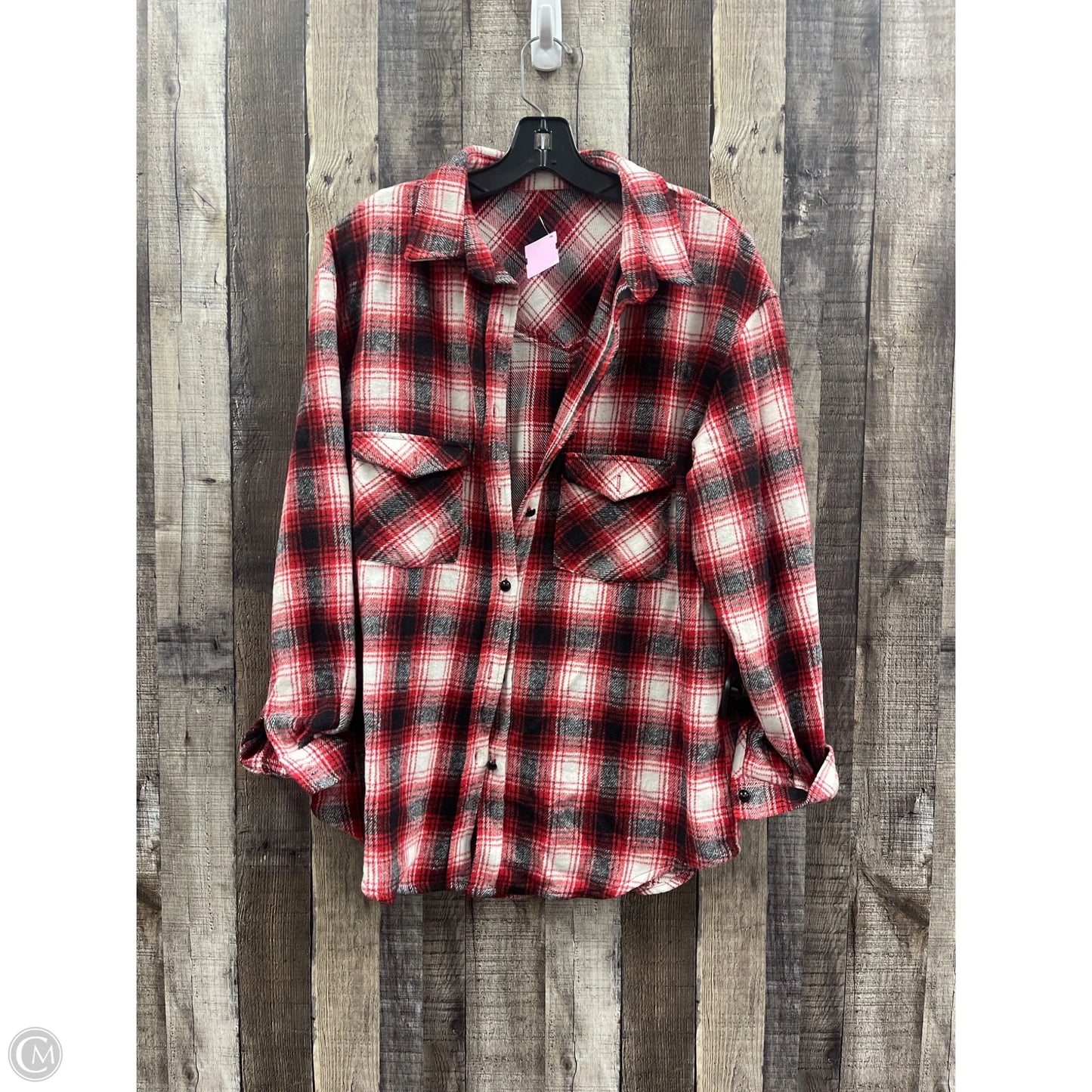 Jacket Shirt By Cmf In Plaid Pattern, Size: M