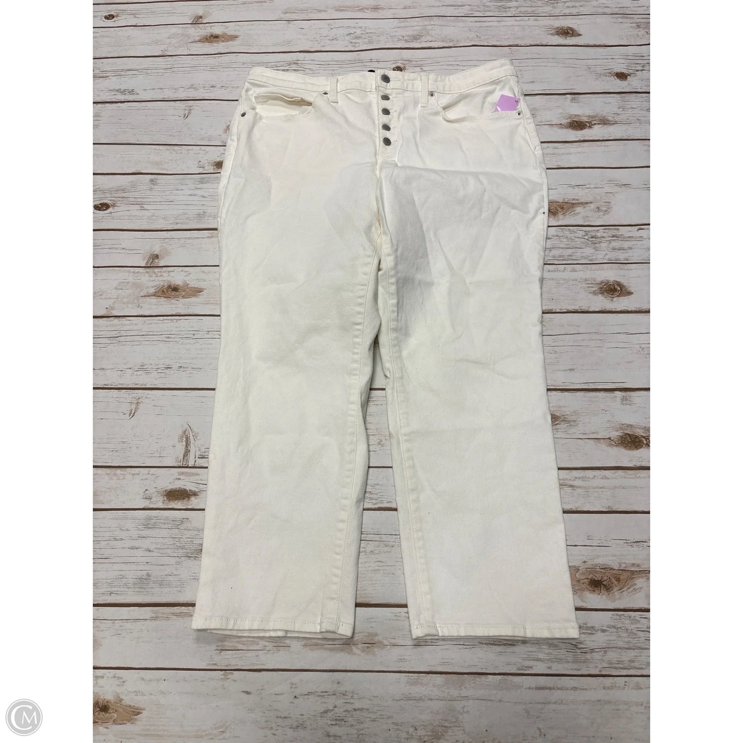 Jeans Straight By Universal Thread In White Denim, Size: 16