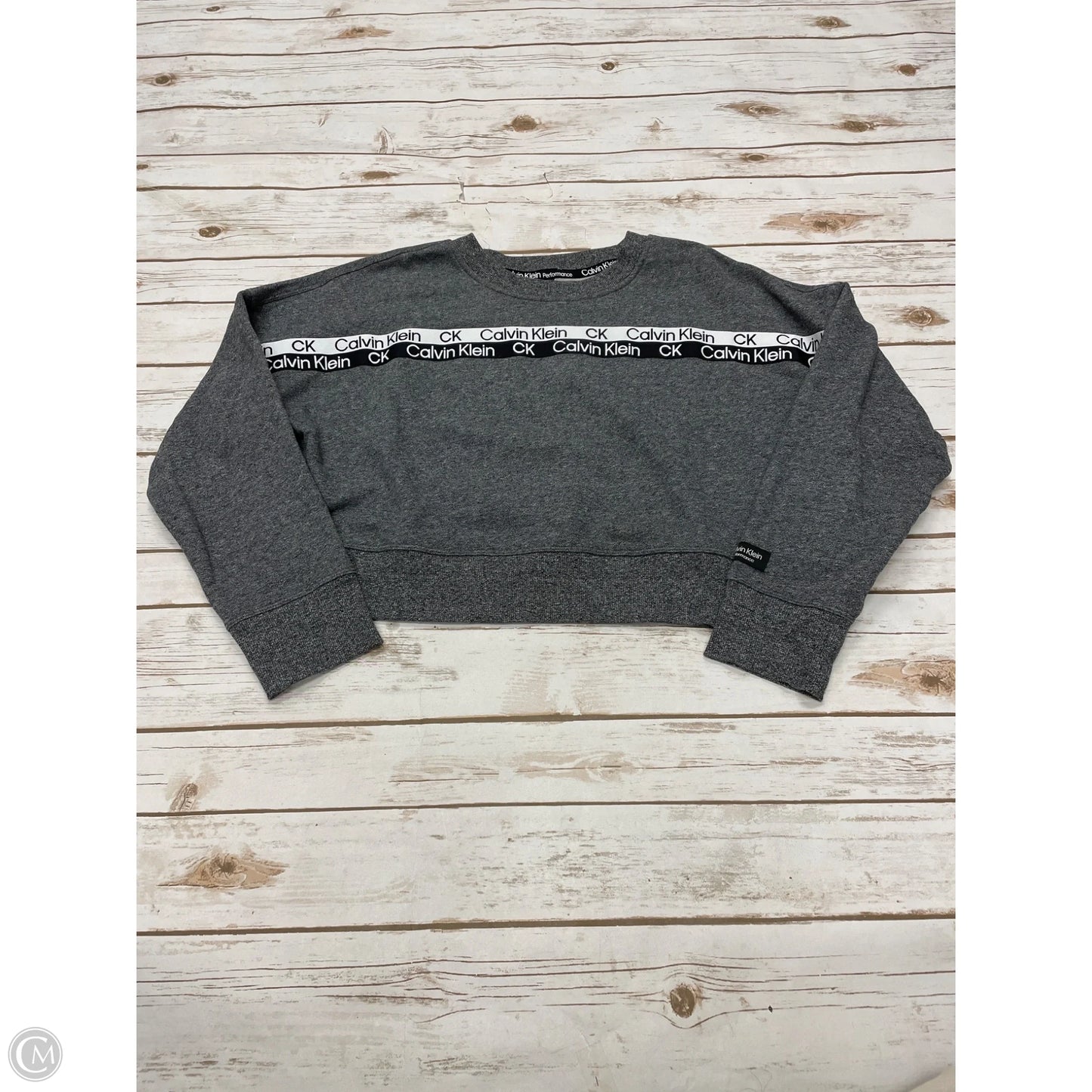 Sweatshirt Crewneck By Calvin Klein Performance In Grey, Size: M