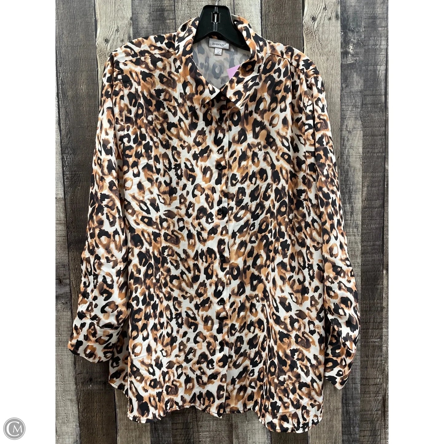 Top Long Sleeve By Avenue In Animal Print, Size: 2x