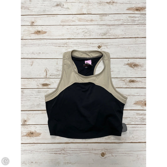 Athletic Bra By Spyder In Black & Gold, Size: Xl