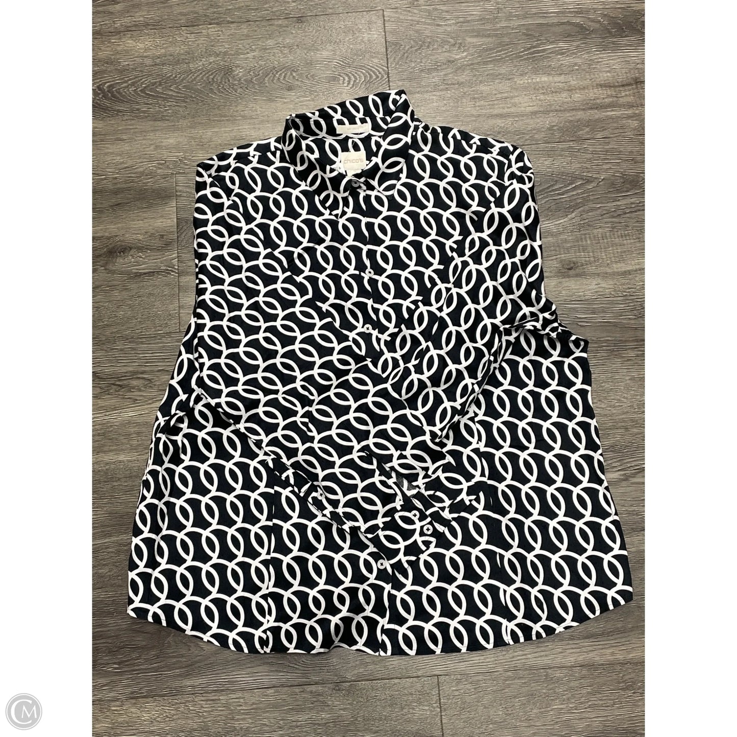 Top Long Sleeve By Chicos In Black & Blue, Size: S