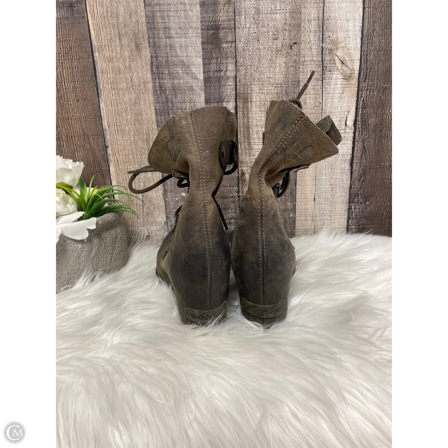 Boots Ankle Heels By Sorel In Taupe, Size: 6